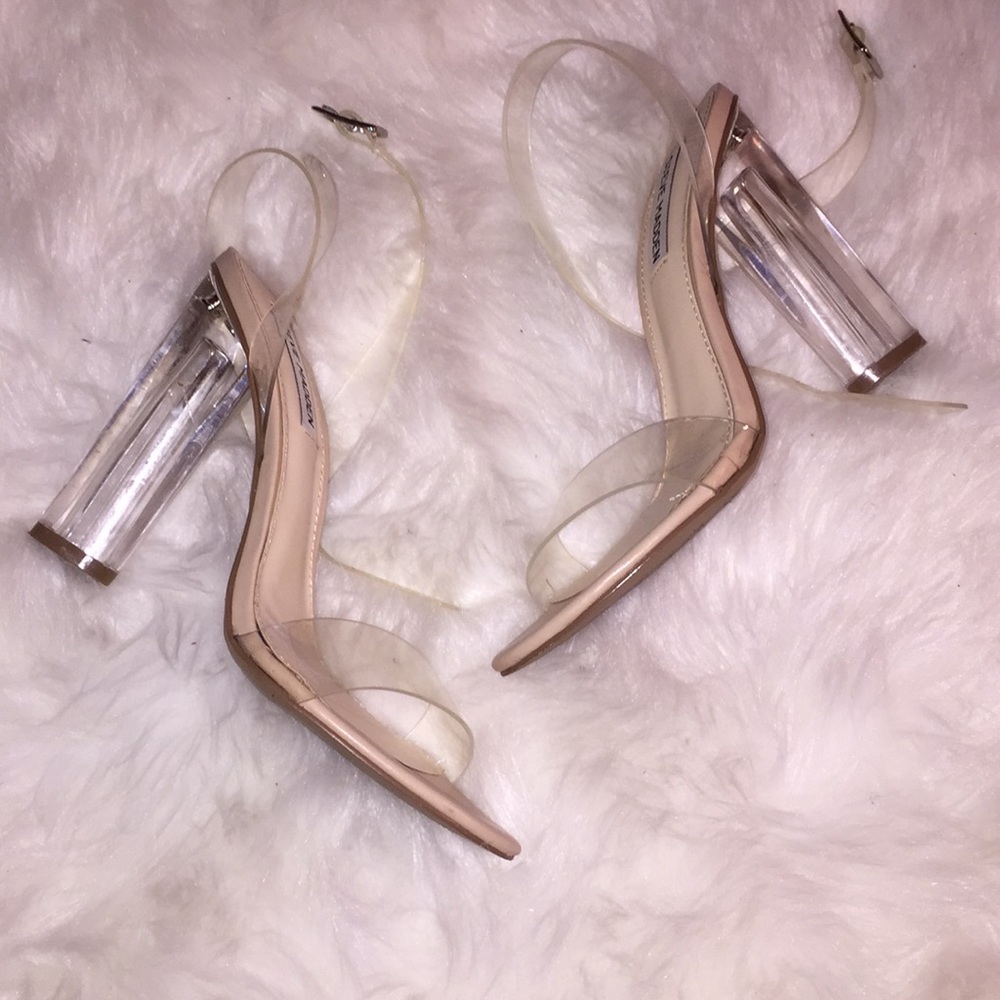 Clear Steve Madden heels, fits like a 7